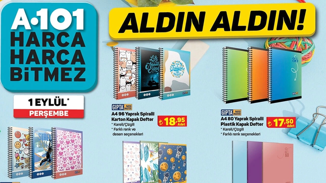 A101'de Uygun Fiyata Kırtasiye Malzemeleri Satışta! Defter, Kalem, Silgi ve Çanta Dahil Binler Ürün