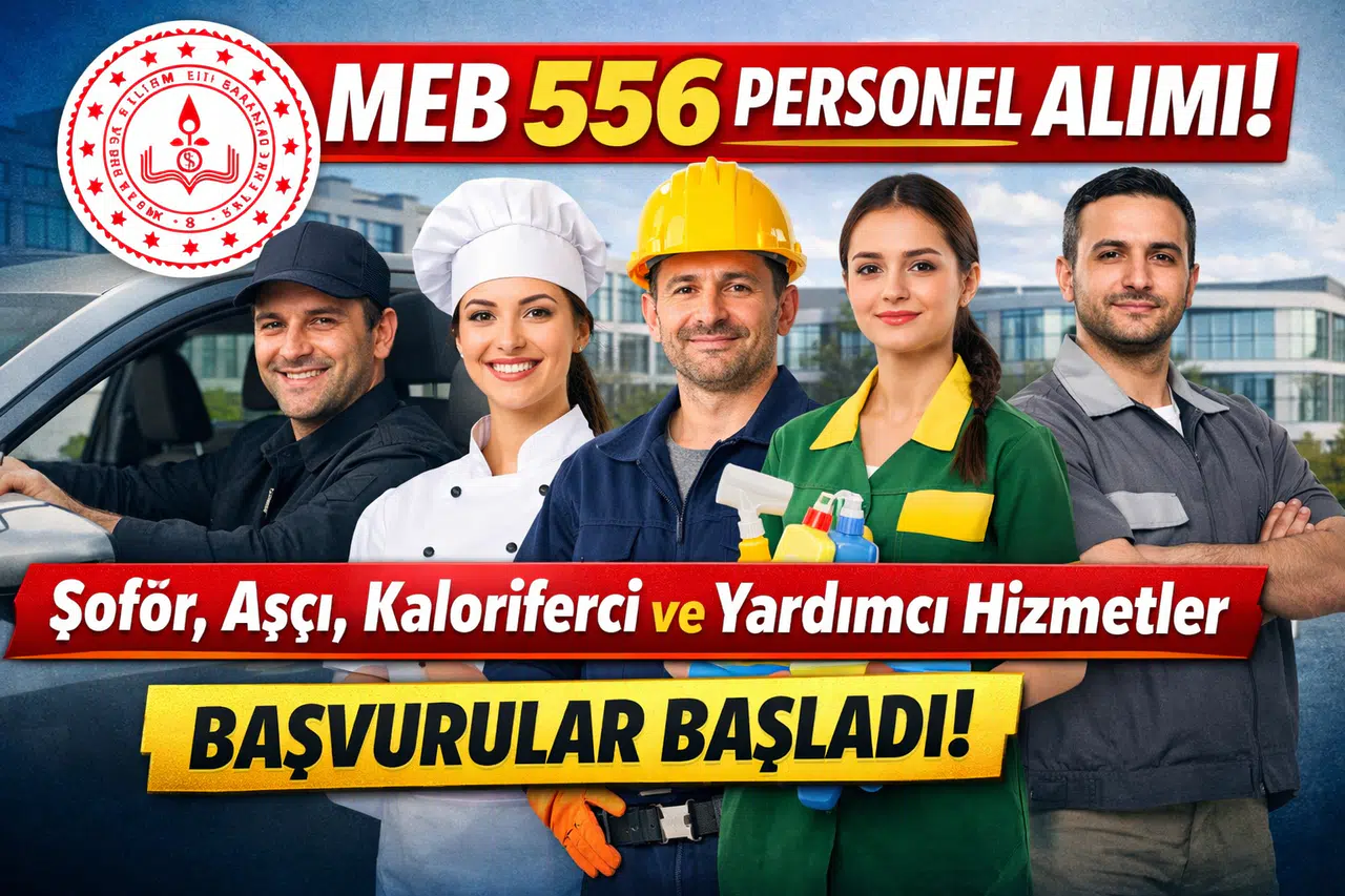 Milli Eğitim Bakanlığı 556 Destek Personeli Alımı Başladı! Şoför, Kaloriferci, Aşçı ve Yardımcı Hizmetler Kadroları Açıldı