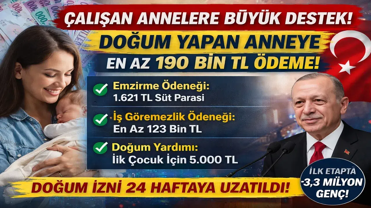 Çalışan Annelere 190 Bin TL Destek! Yeni Doğum Ödenekleri ve İzin Süreleri Detaylarıyla Açıklandı