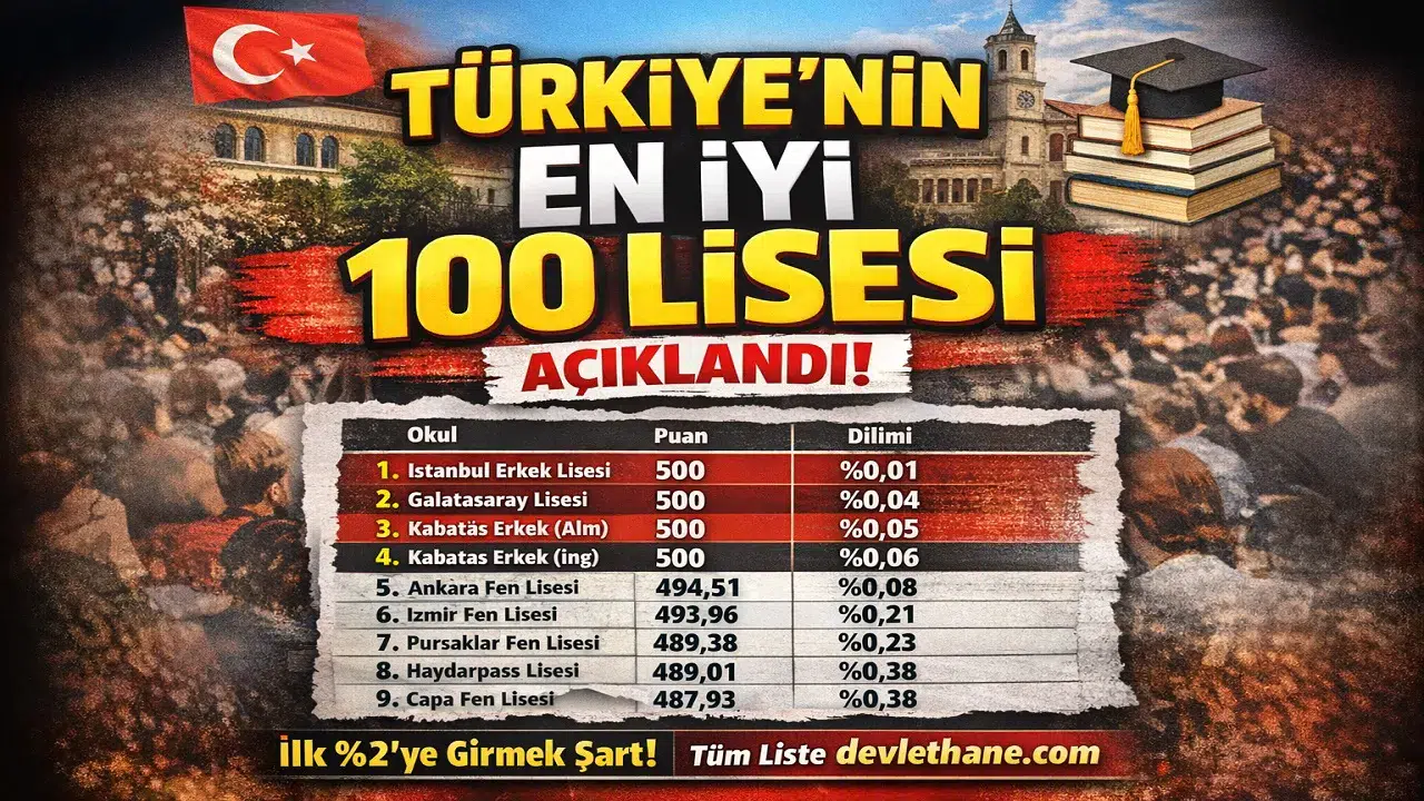 LGS Sonuçlarına Göre Türkiye’nin En İyi 100 Lisesi Açıklandı