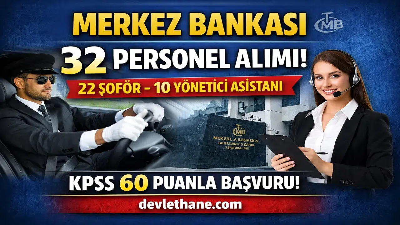Merkez Bankası 32 Personel Alımı Yapacak! KPSS 60 Puanla Başvuru Şartları Açıklandı