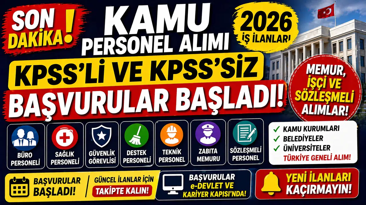 2026 Kamu Personel Alımı İlanları Açıklandı! KPSS’li ve KPSS’siz Başvurular Başladı