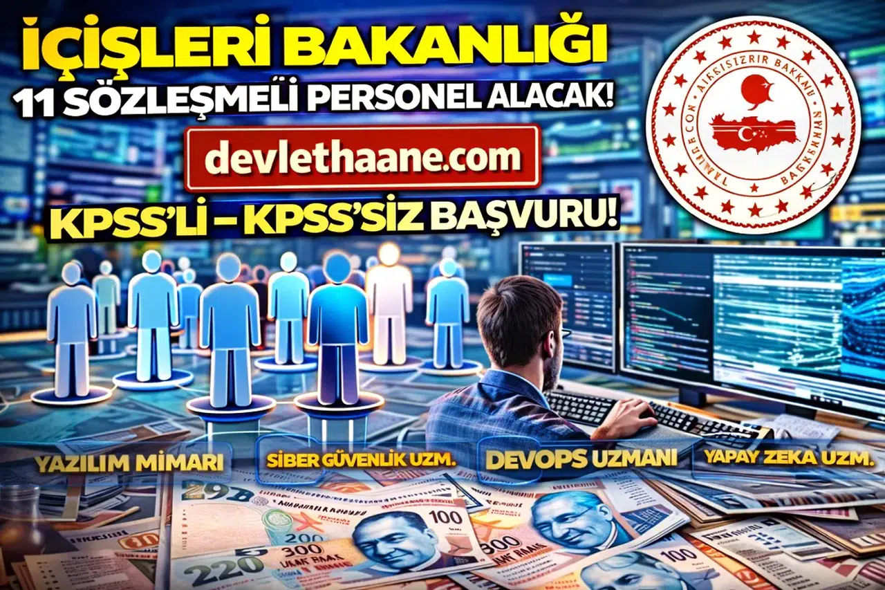 İçişleri Bakanlığı 11 Sözleşmeli Personel Alımı Yapacak! KPSS’li – KPSS’siz Başvuru Fırsatı