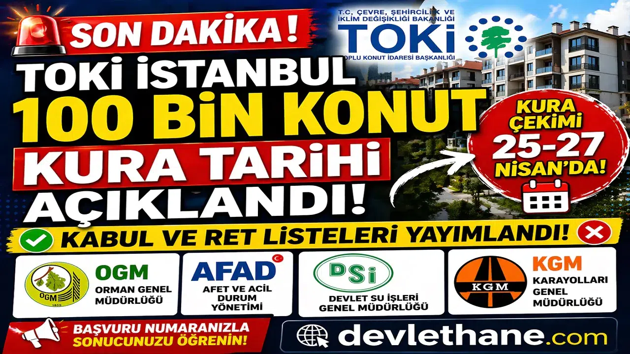 TOKİ İstanbul 100 Bin Konut Kura Tarihi Açıklandı! Kabul ve Ret Listeleri Yayımlandı