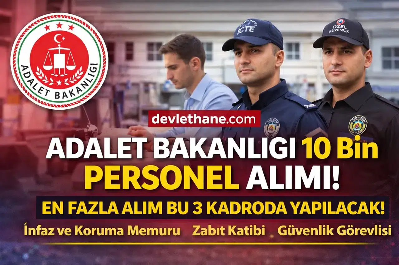 Adalet Bakanlığı 10 Bin Personel Alımı Başlıyor! En Çok Alım Bu 3 Kadroya