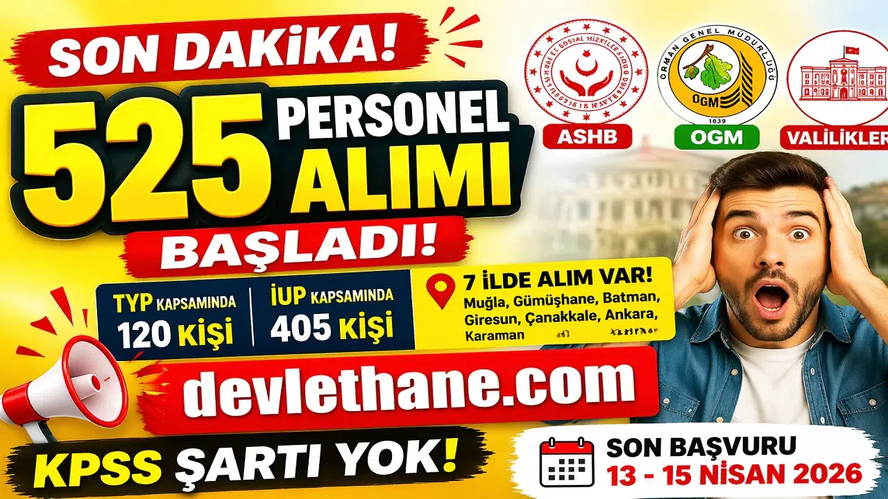 İŞKUR Üzerinden 525 Kişilik Personel Alımı Başladı! ASHB, OGM ve Valilikler İçin Başvurular Sürüyor