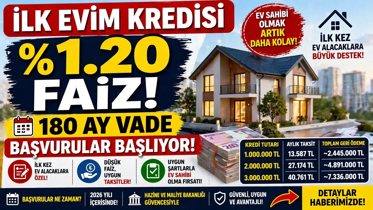 %1.20 Faizli “İlk Evim” Kredisi Geliyor! 180 Ay Vade ile Ev Sahibi Olma Fırsatında Son Durum