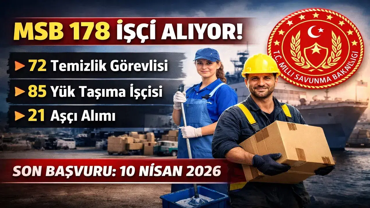 MSB 178 İşçi Alımı Başladı: Başvurular 10 Nisan’da Sona Eriyor