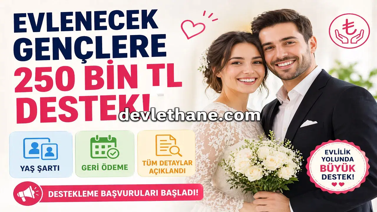 Evlenecek Gençlere 250 Bin TL Destek! Yaş Şartı, Geri Ödeme ve Tüm Detaylar Açıklandı