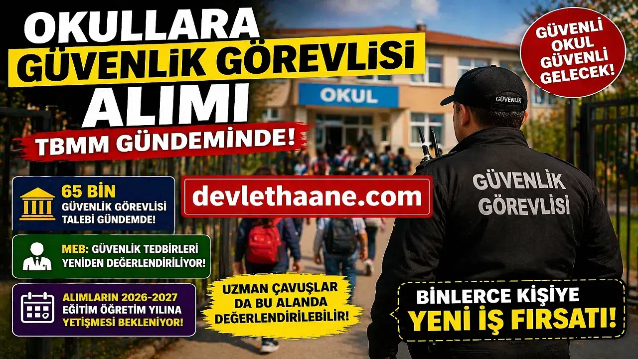 Okullara Güvenlik Görevlisi Alımı TBMM Gündeminde! 65 Bin Personel Talebi