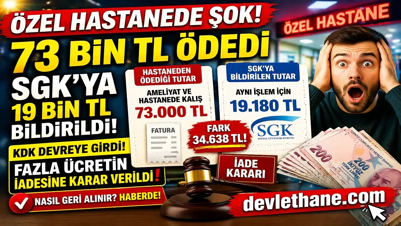 Özel Hastanede Şok Fiyat Farkı! 73 Bin TL Ödedi, Fazla Ücretin İadesine Karar Verildi