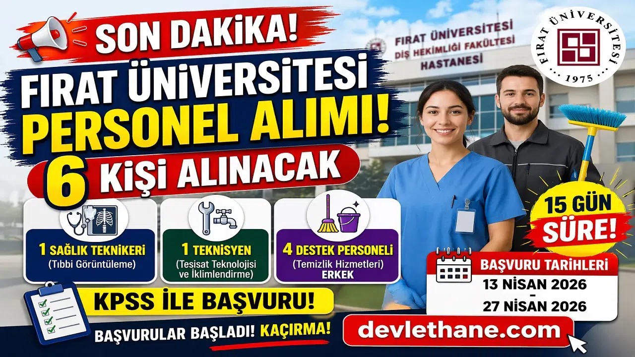 Fırat Üniversitesi Personel Alımı İlanı Yayımlandı! 6 Sözleşmeli Personel Alınacak