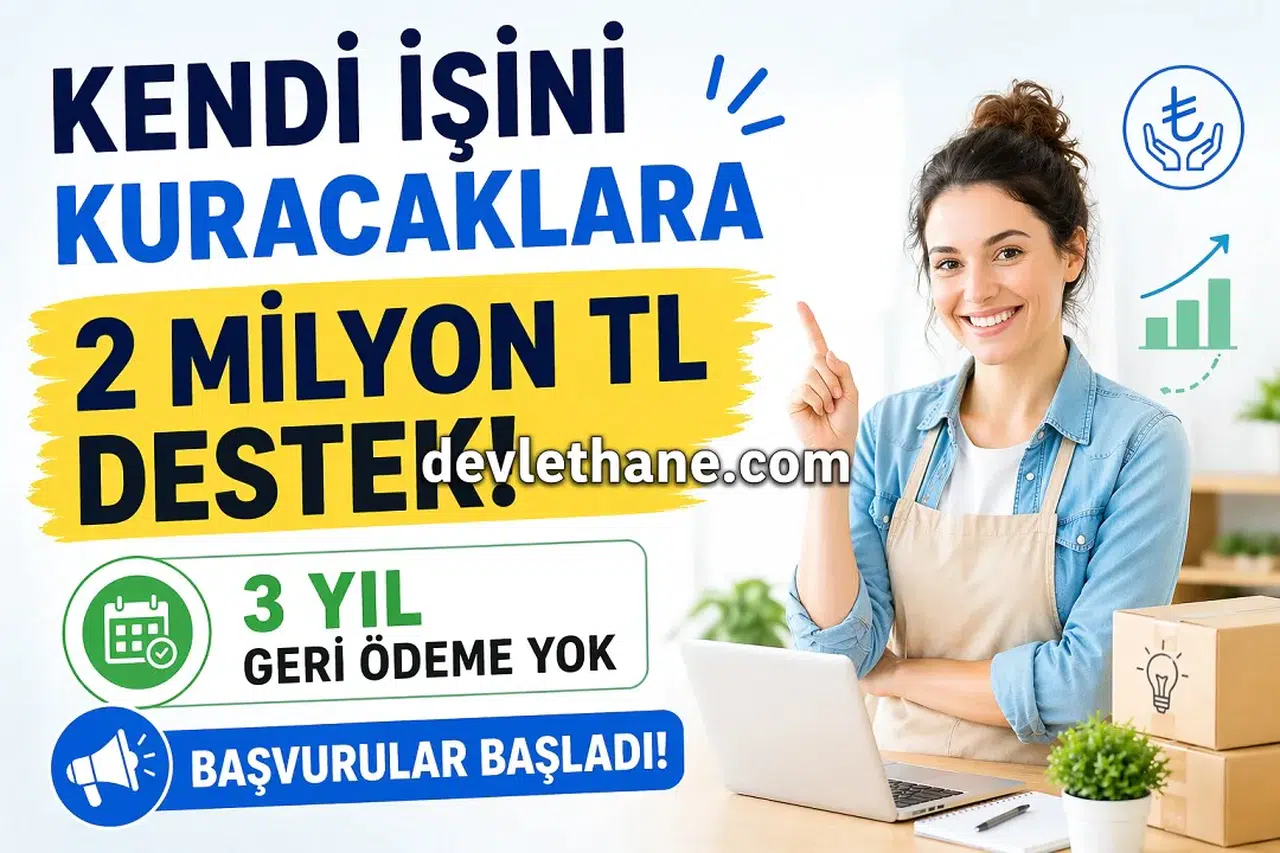Kendi İşini Kuracaklara 2 Milyon TL Destek! 3 Yıl Geri Ödeme Yok, Başvurular Başladı