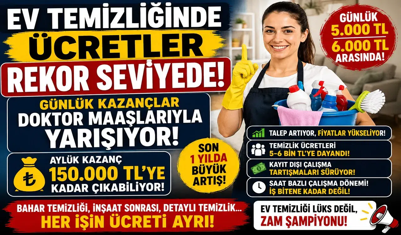Ev Temizliği Ücretleri Rekor Kırdı! Günlük Kazançlar 6 Bin TL'ye Dayandı, Aylık Gelirler 150 Bin TL'yi Aşabiliyor