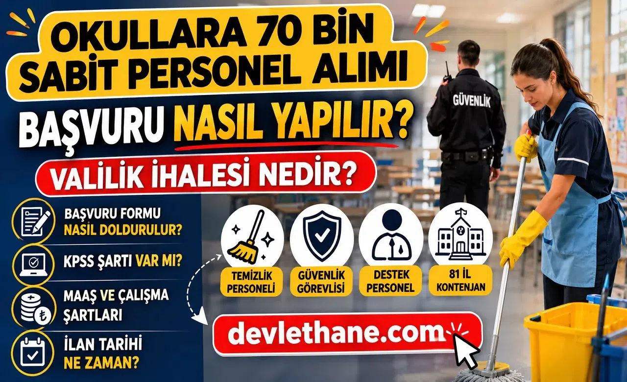 Okullara 70 Bin Sabit Personel Alımı Nasıl Yapılacak? Valilik İhale Sistemi Detayları Ortaya Çıktı