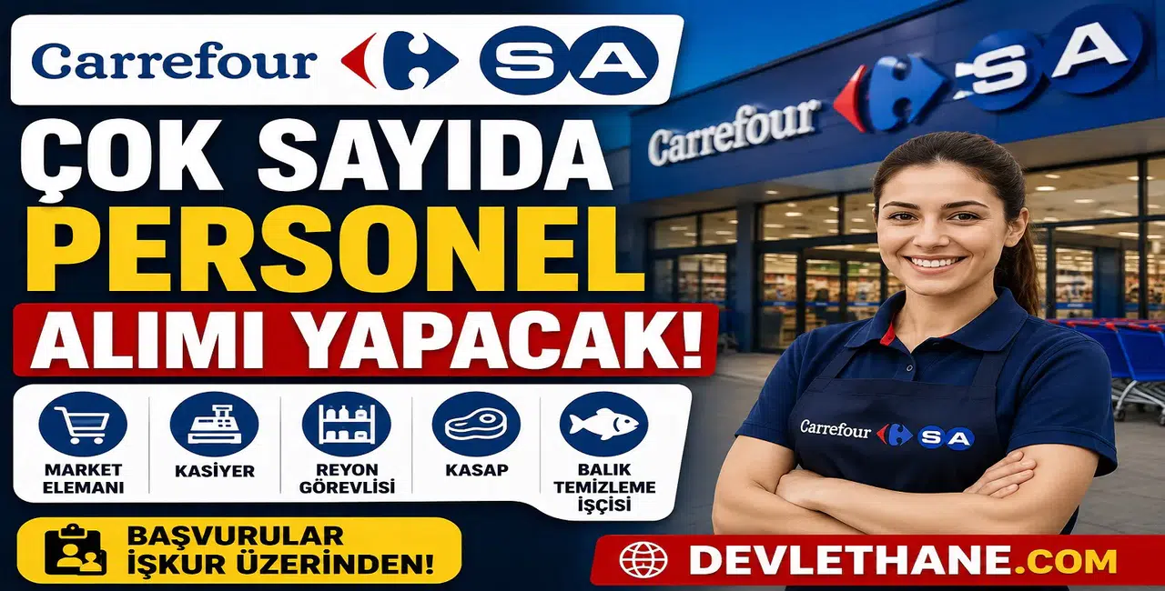 CarrefourSA Çok Sayıda Personel Alımı Yapacak! Kasiyer, Reyon Görevlisi ve Market Personeli Alınacak