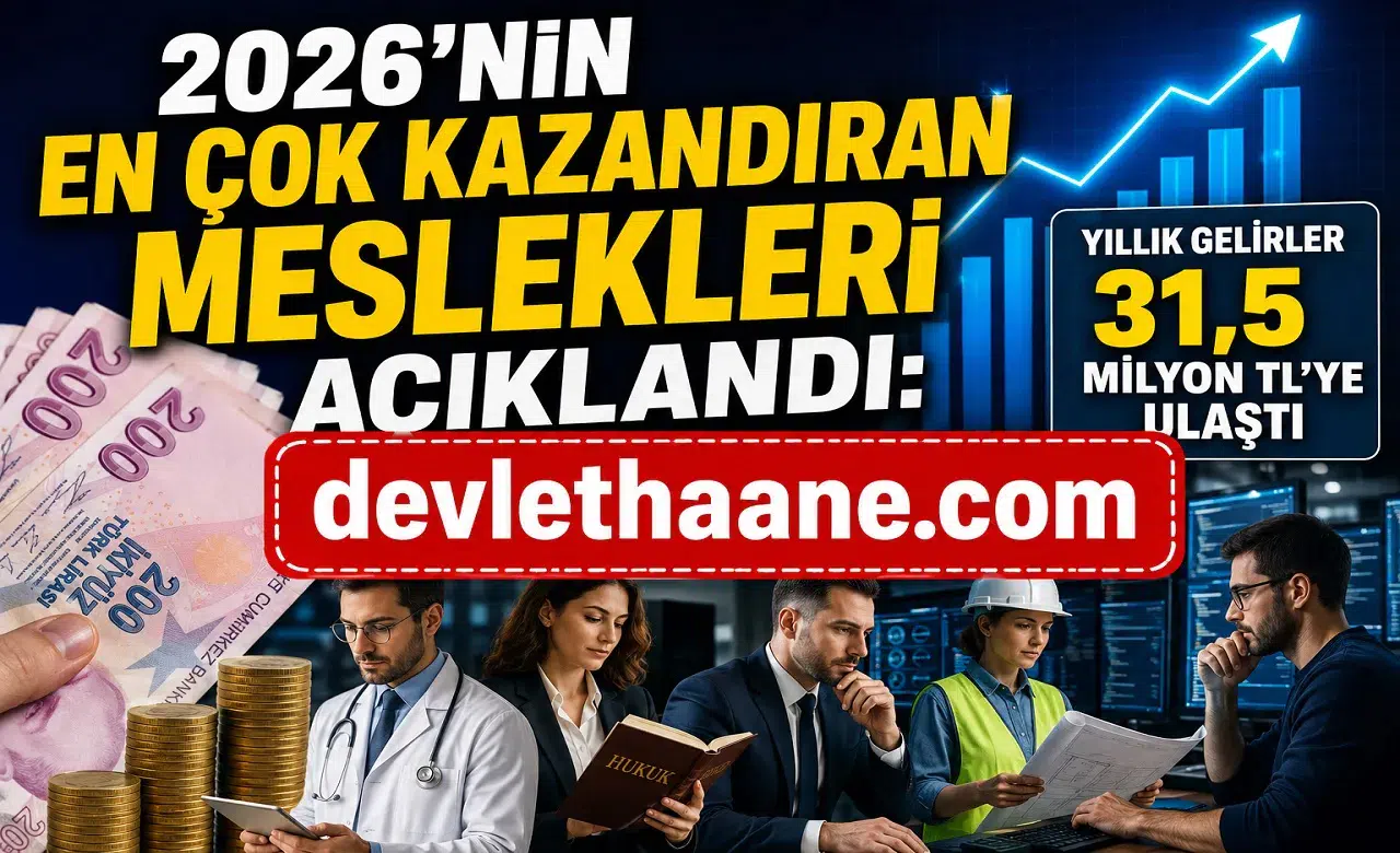 2026’nın En Çok Kazandıran Meslekleri Açıklandı: Yıllık Gelirler 31,5 Milyon TL’ye Ulaştı