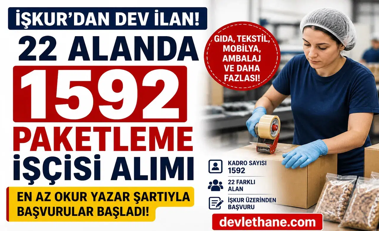 İŞKUR’dan Dev İlan: 22 Farklı Alanda 1592 Paketleme İşçisi Alımı Başladı