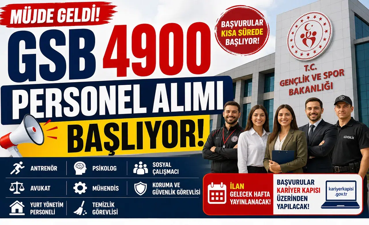 GSB 4900 Personel Alımı Başlıyor! Başvuru Tarihi ve Kadrolar Açıklandı