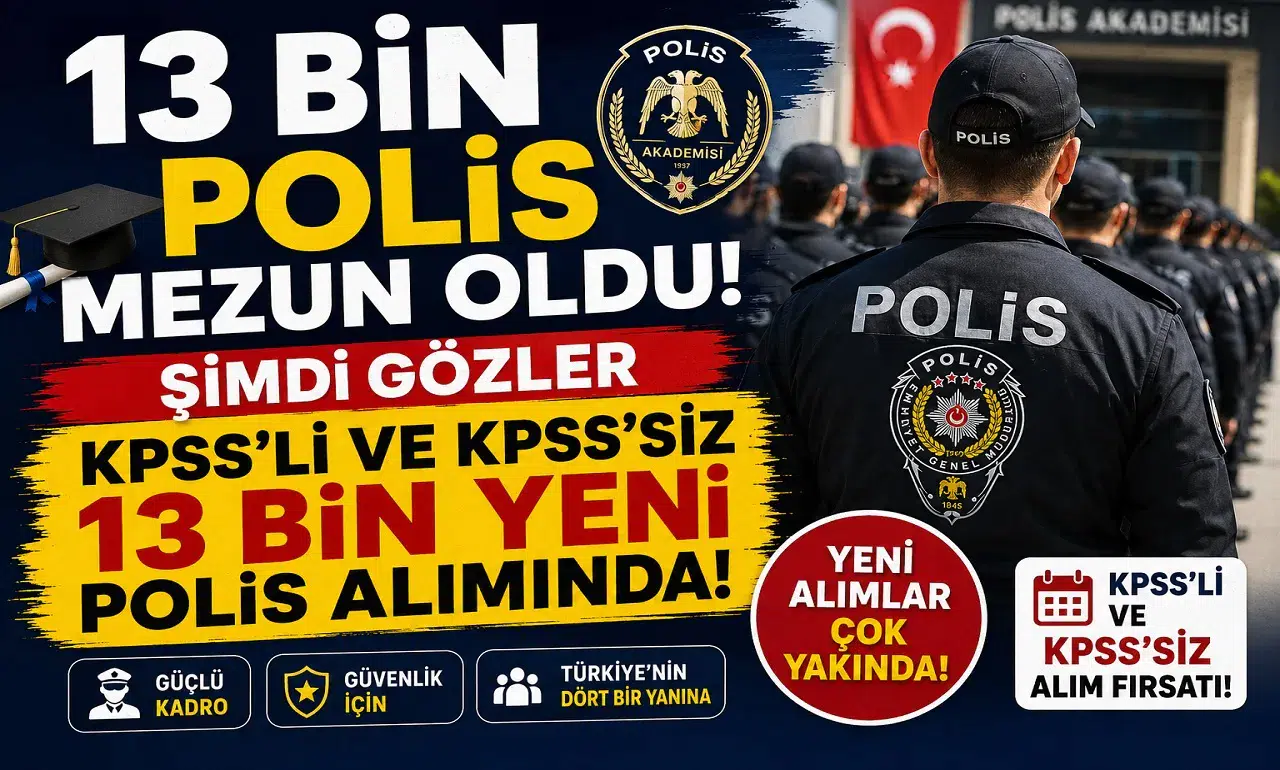 13 Bin Polis Mezun Oldu! Şimdi Gözler KPSS'li ve KPSS'siz 13 Bin Yeni Polis Alımında