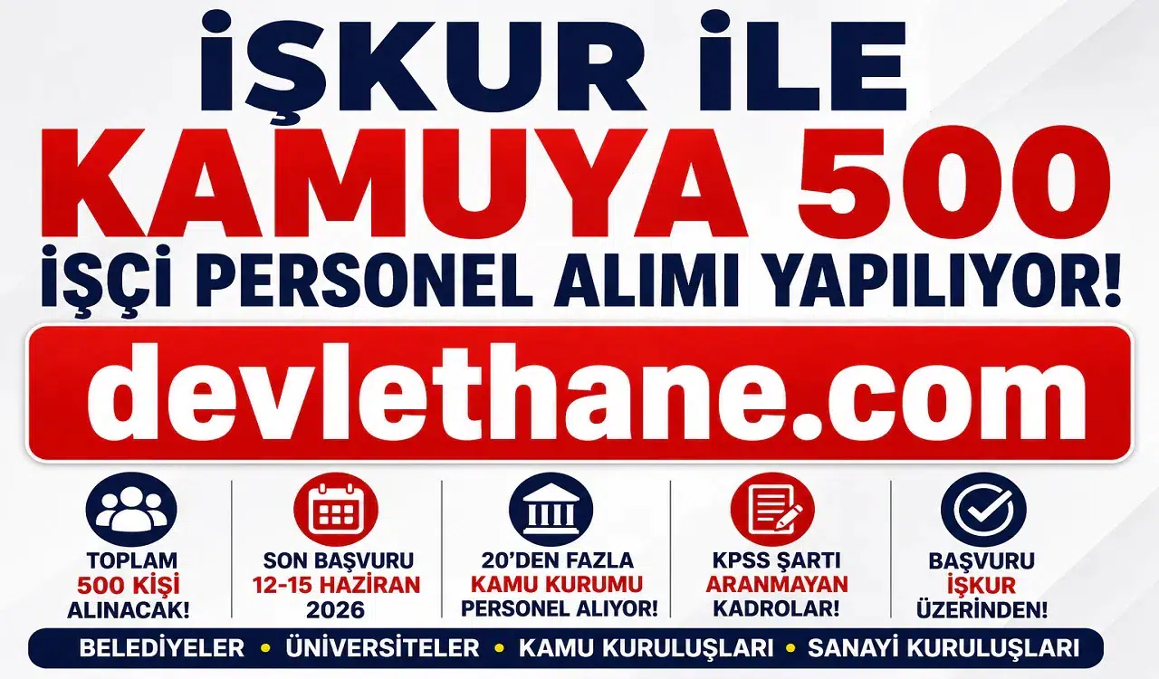 İŞKUR Üzerinden Kamuya 500 İşçi ve Personel Alımı Başladı! 20'den Fazla Kurum Personel Alacak: İşte Başvuru Tarihleri, İlan Numaraları ve Şartlar