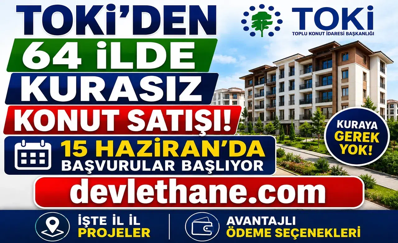 TOKİ'den 64 İlde Kurasız Konut Satışı! 15 Haziran'da Başvurular Başlıyor: İşte İl İl Projeler ve Ödeme Seçenekleri