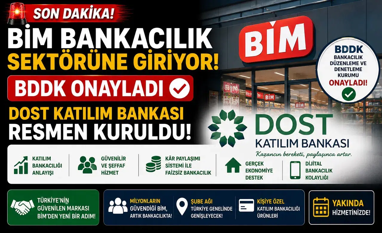BİM Bankacılık Sektörüne Giriyor! BDDK Onayladı, Dost Katılım Bankası Resmen Kuruldu