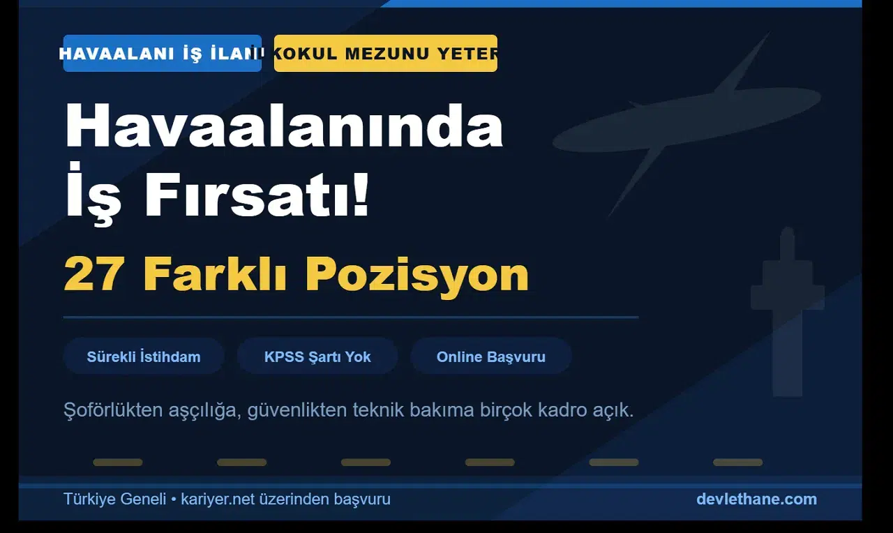 İlkokul Mezununa Kapı Açıldı — 27 Farklı Pozisyon Sizi Bekliyor