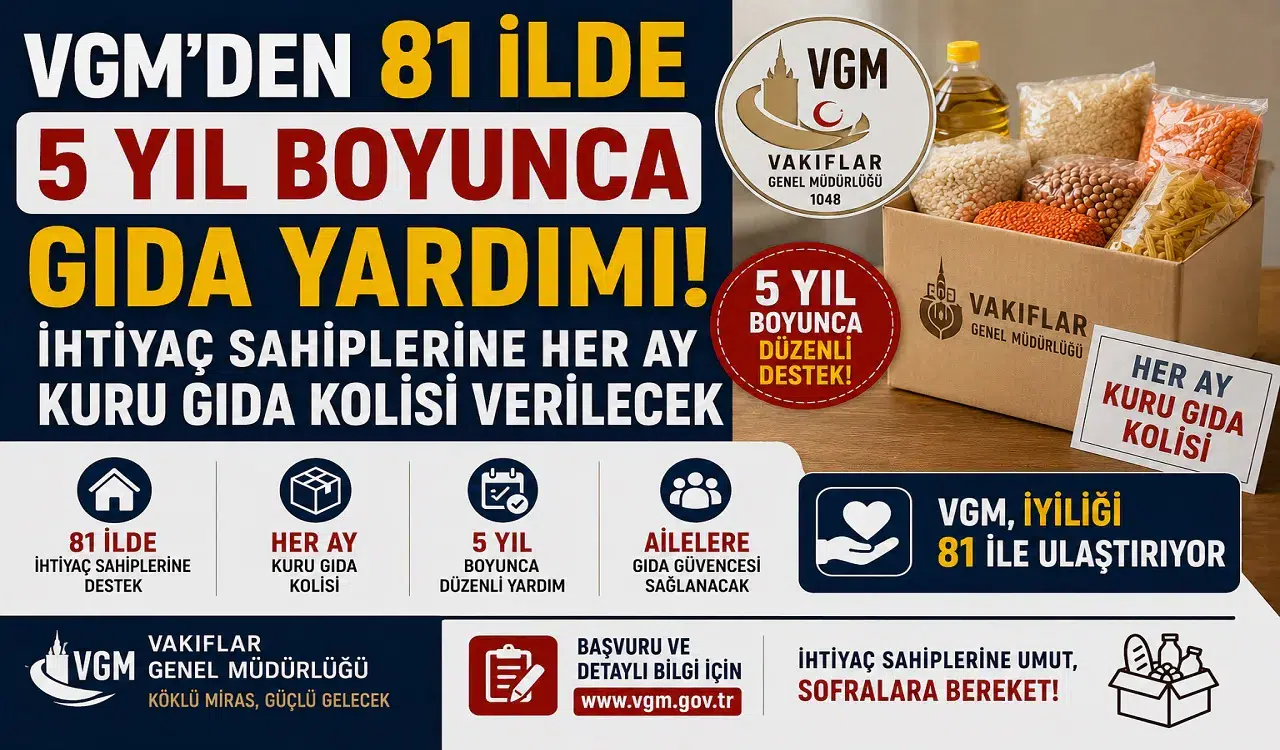 VGM'den 81 İlde 5 Yıl Boyunca Gıda Yardımı! İhtiyaç Sahiplerine Her Ay Kuru Gıda Kolisi Verilecek
