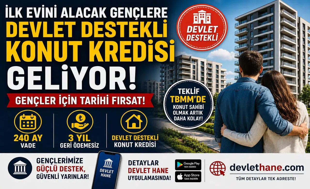İlk Evini Alacak Gençlere Devlet Destekli Konut Kredisi Geliyor! 240 Ay Vade, 3 Yıl Geri Ödemesiz Destek Teklifi TBMM'de