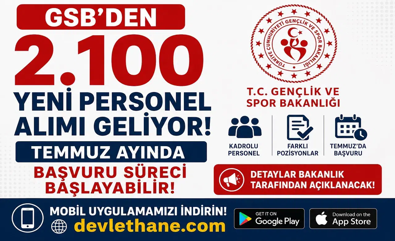 GSB’den 2.100 Yeni Personel Alımı Geliyor! Temmuz Ayında Başvuru Süreci Başlayabilir