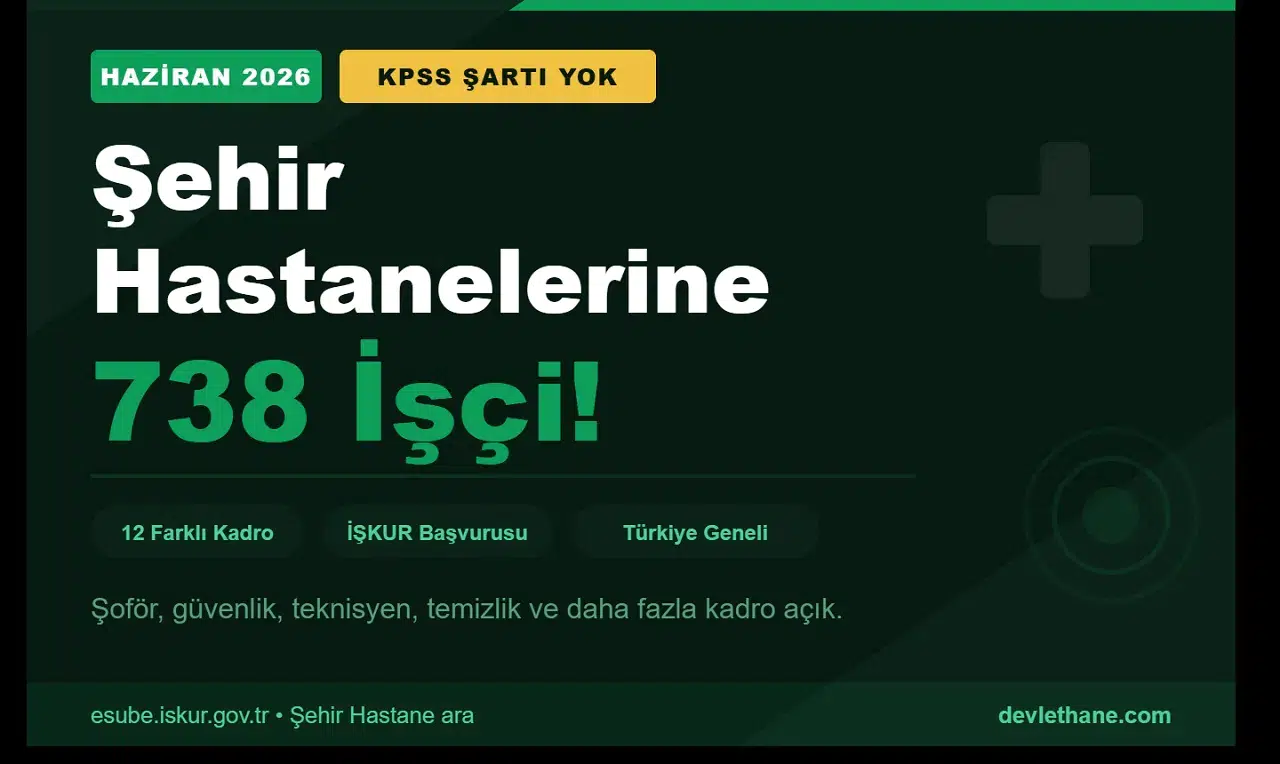 Haziran Müjdesi: Şehir Hastanelerine KPSS Şartı Olmadan 738 İşçi Alınıyor