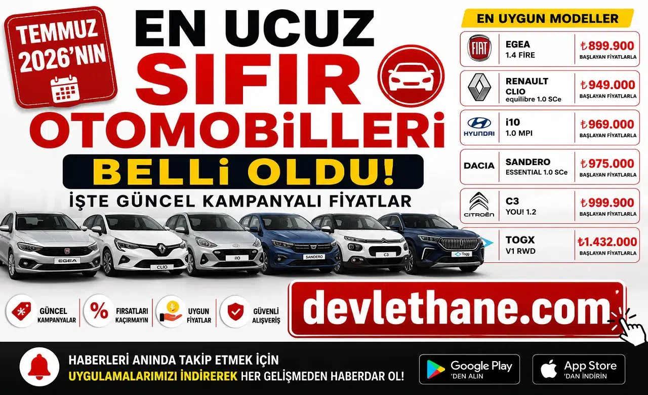Temmuz 2026’nın En Ucuz Sıfır Otomobilleri Belli Oldu! İşte Güncel Kampanyalı Fiyatlar