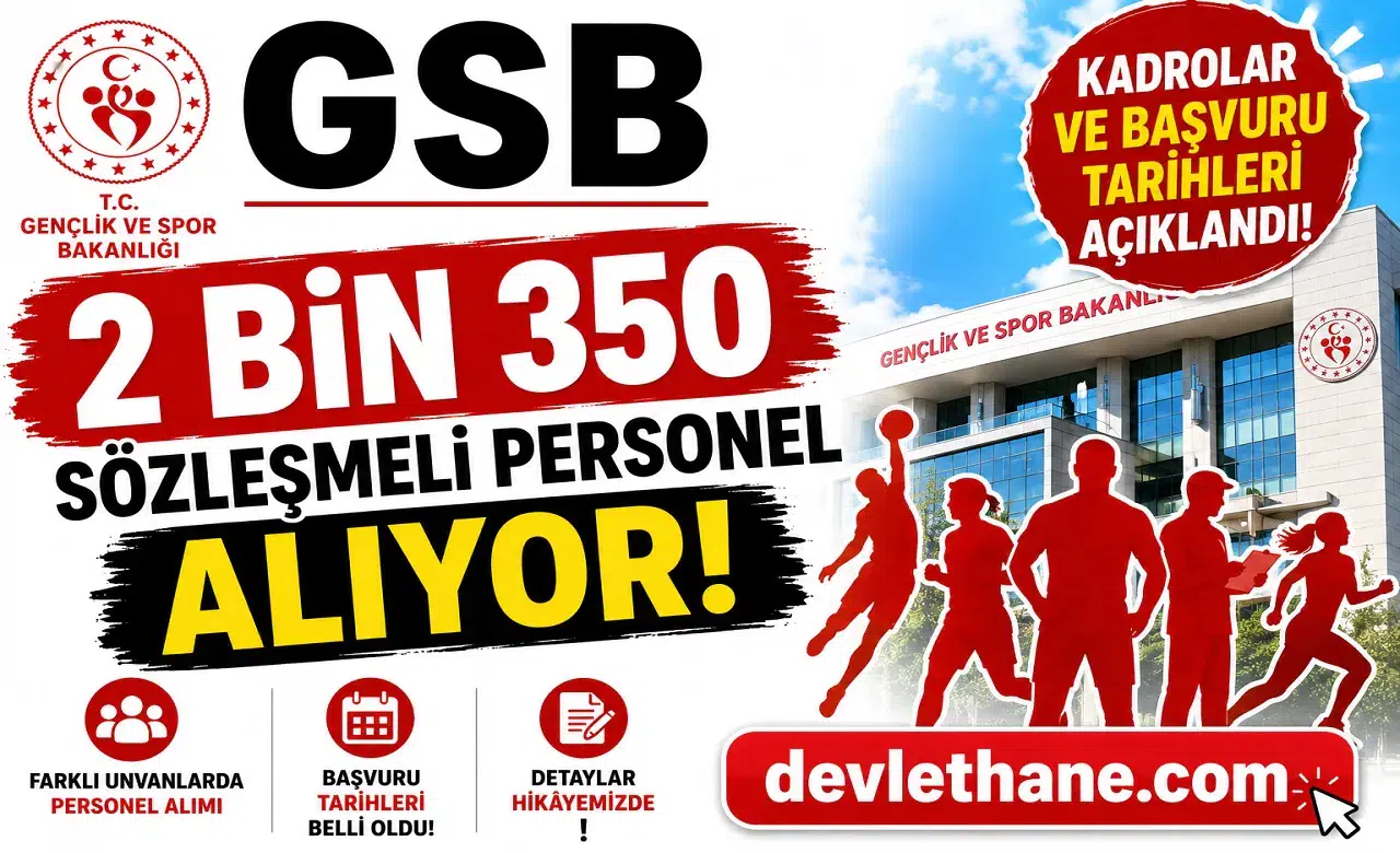 GSB 2 Bin 350 Sözleşmeli Personel Alıyor! Kadrolar ve Başvuru Tarihleri Açıklandı