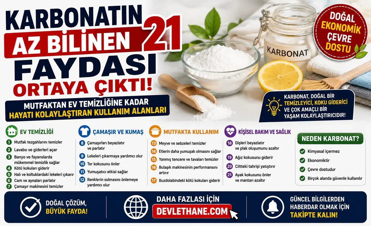 Karbonatın Az Bilinen 21 Faydası Ortaya Çıktı! Mutfaktan Ev Temizliğine Kadar Hayatı Kolaylaştıran Kullanım Alanları