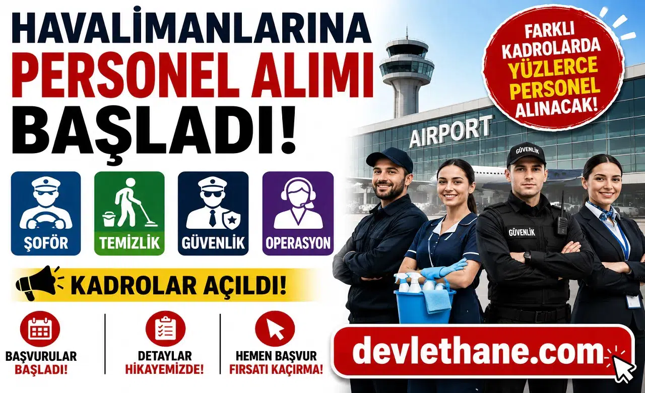 Havalimanlarına Personel Alımı Başladı! Şoför, Temizlik, Güvenlik ve Operasyon Kadroları Açıldı