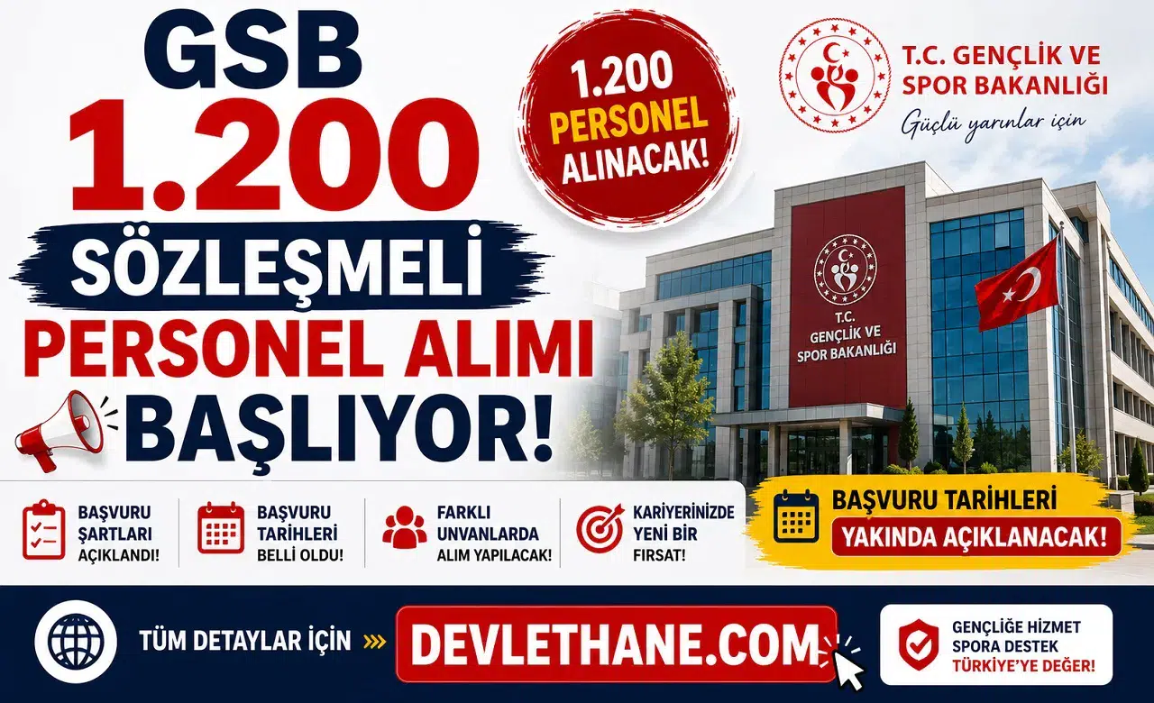 GSB 1.200 Sözleşmeli Personel Alımı Başlıyor! Başvuru Şartları ve Tarihleri Açıklandı