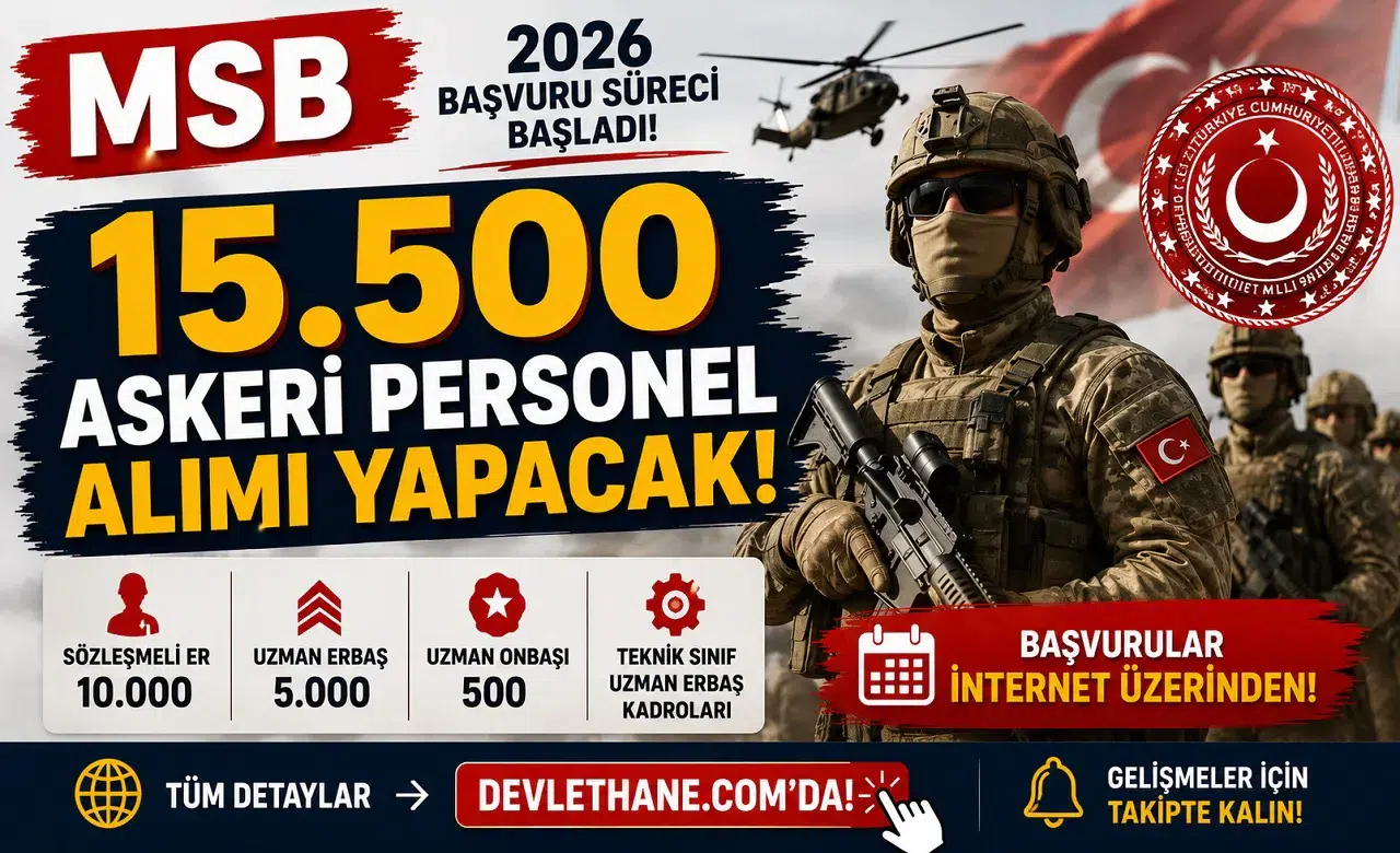 MSB 15 Bin 500 Askeri Personel Alımı Yapacak! 2026 Başvuru Süreci Başladı