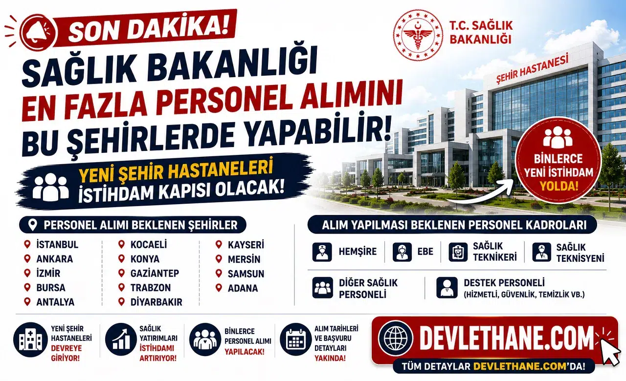 Sağlık Bakanlığı En Fazla Personel Alımını Bu Şehirlerde Yapabilir! Yeni Şehir Hastaneleri İstihdam Kapısı Olacak