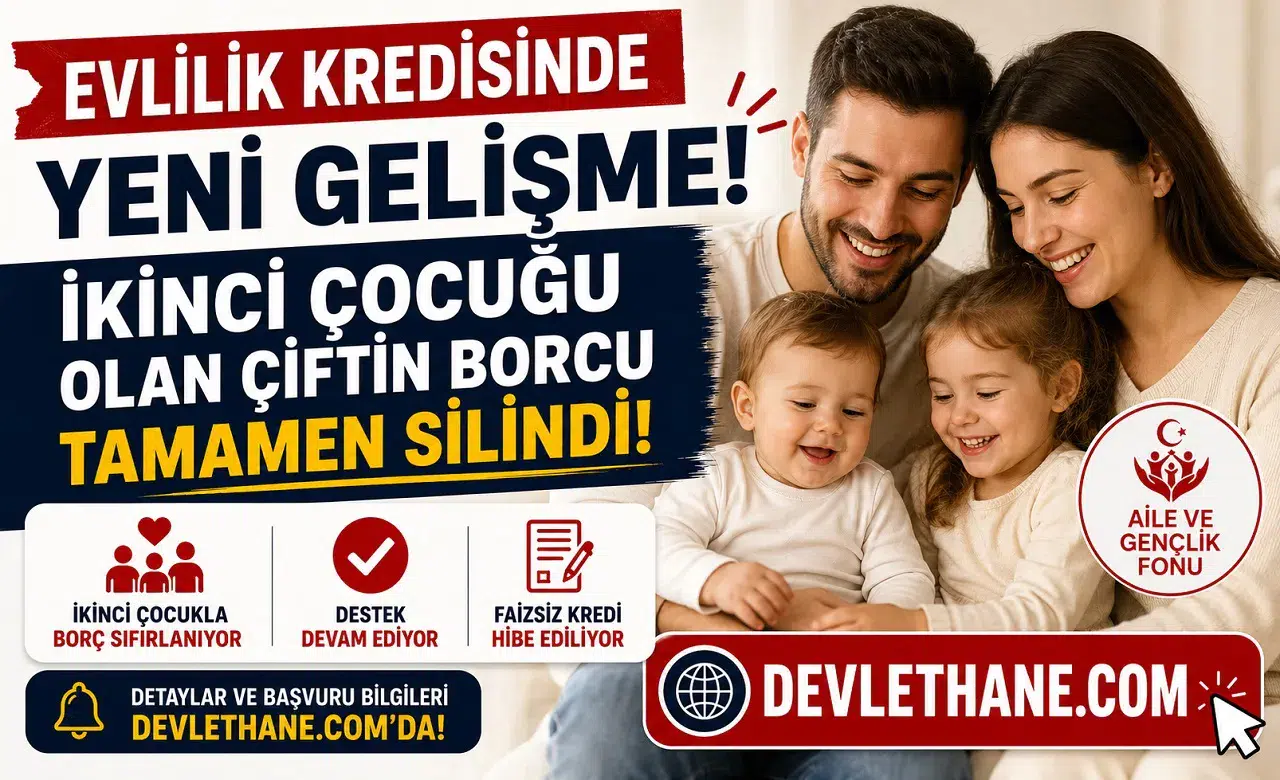 Evlilik Kredisinde Yeni Gelişme! İkinci Çocuğu Olan Çiftin Borcu Tamamen Silindi
