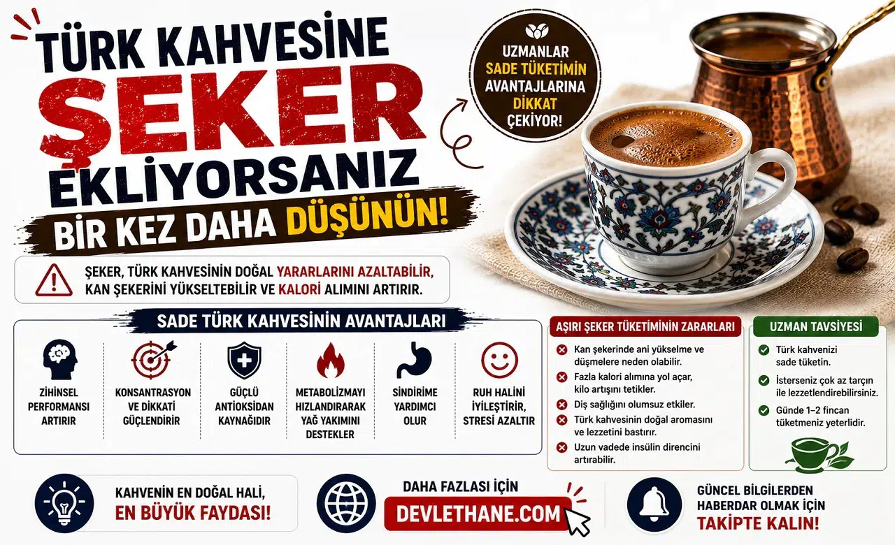 Türk Kahvesine Şeker Ekliyorsanız Bir Kez Daha Düşünün! Uzmanlar Sade Tüketimin Avantajlarına Dikkat Çekiyor