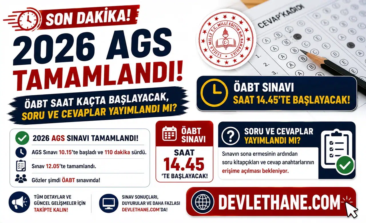 2026 AGS Tamamlandı! ÖABT Saat Kaçta Başlayacak, Soru ve Cevaplar Yayımlandı mı?