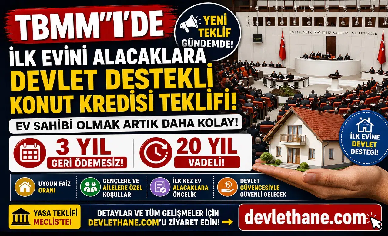 TBMM'de İlk Evini Alacaklara Devlet Destekli Konut Kredisi Teklifi! 3 Yıl Geri Ödemesiz, 20 Yıl Vadeli Model Masada