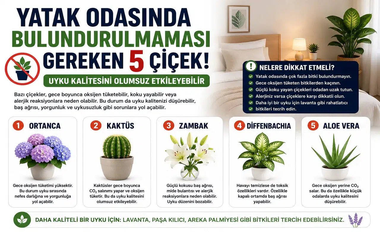 Yatak Odasında Bulundurulmaması Gereken 5 Çiçek! Uyku Kalitesini Olumsuz Etkileyebilir