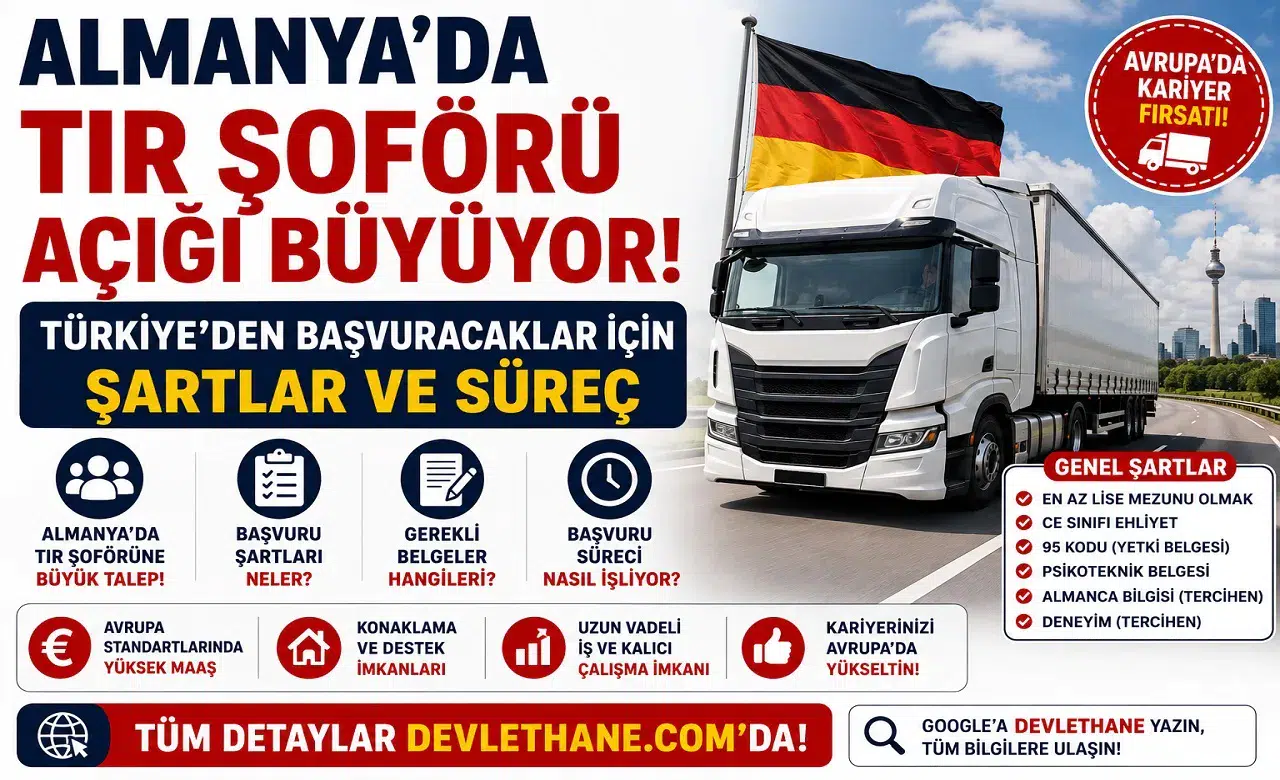 Almanya’da TIR Şoförü Açığı Büyüyor: Türkiye’den Başvuracaklar İçin Şartlar ve Süreç