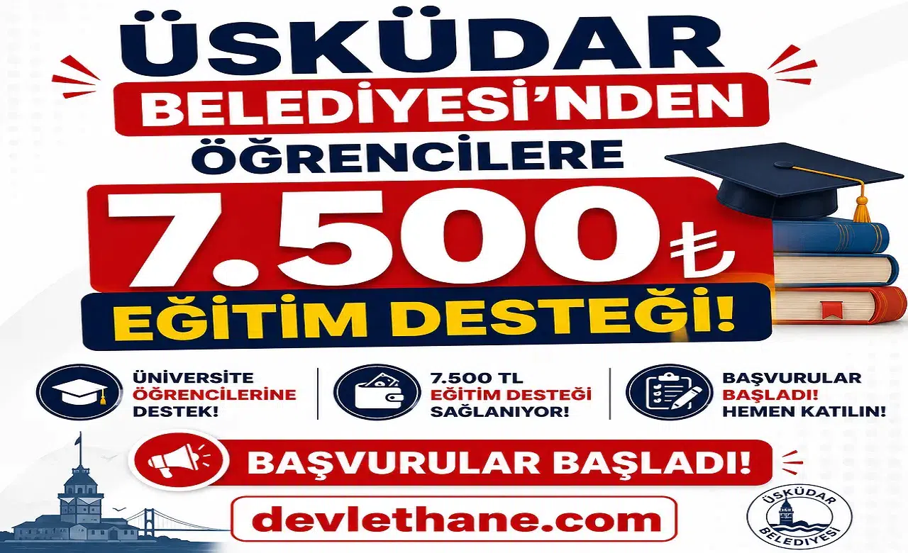 Üsküdar Belediyesi’nden Öğrencilere 7.500 TL Eğitim Desteği: Başvurular Başladı