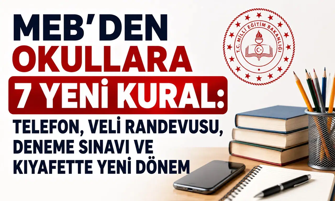 MEB’den Okullara 7 Yeni Kural: Telefon, Veli Randevusu, Deneme Sınavı ve Kıyafette Yeni Dönem