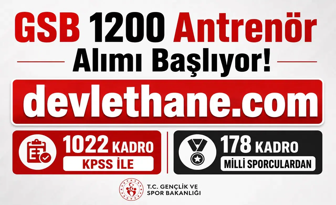 GSB 1200 Antrenör Alımı Başlıyor! 1022 Kadro KPSS ile, 178 Kadro Milli Sporculardan Alınacak