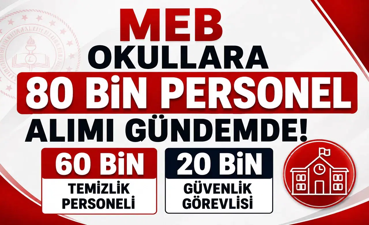 MEB Okullara 80 Bin Personel Alımı Gündemde! 60 Bin Temizlik ve 20 Bin Güvenlik Görevlisi Beklentisi