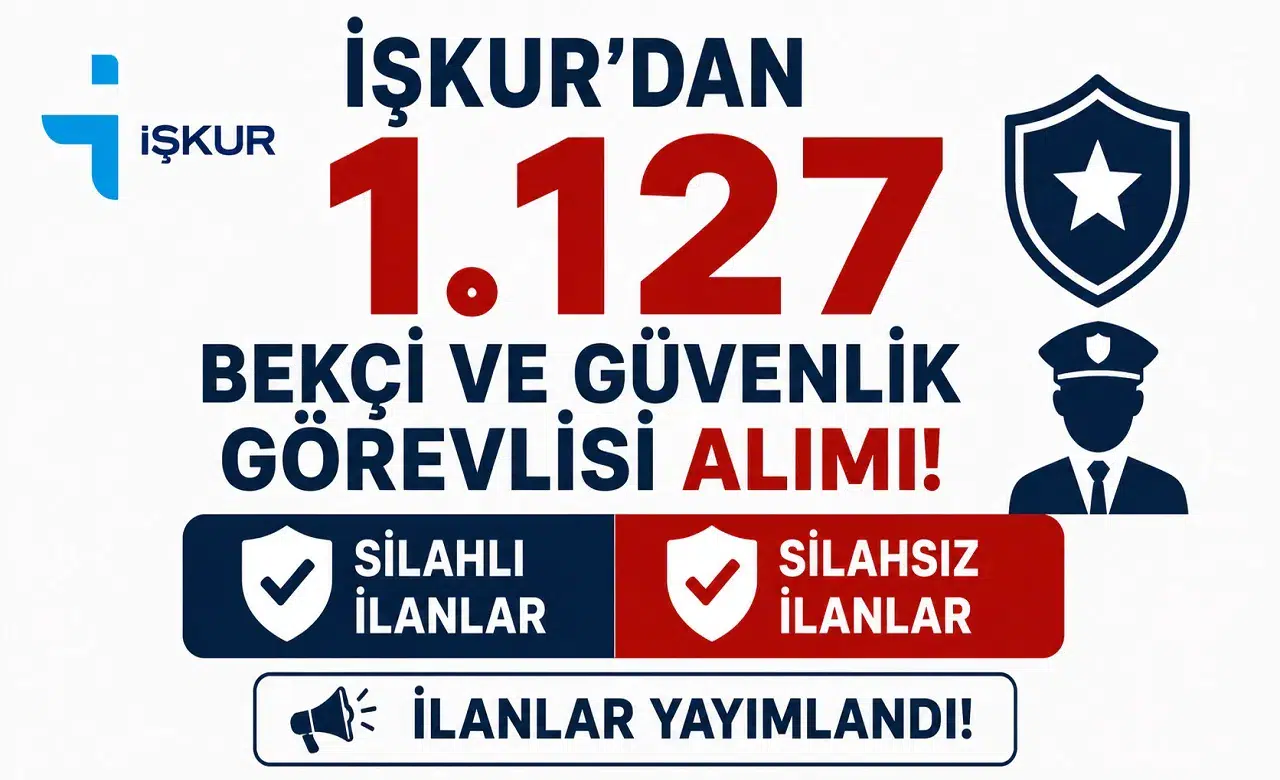 İŞKUR’dan 1.127 Bekçi ve Güvenlik Görevlisi Alımı! Silahlı ve Silahsız İlanlar Yayımlandı